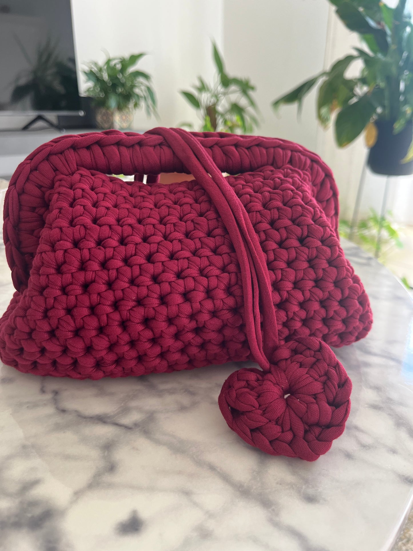 Clutch bag small bordeaux